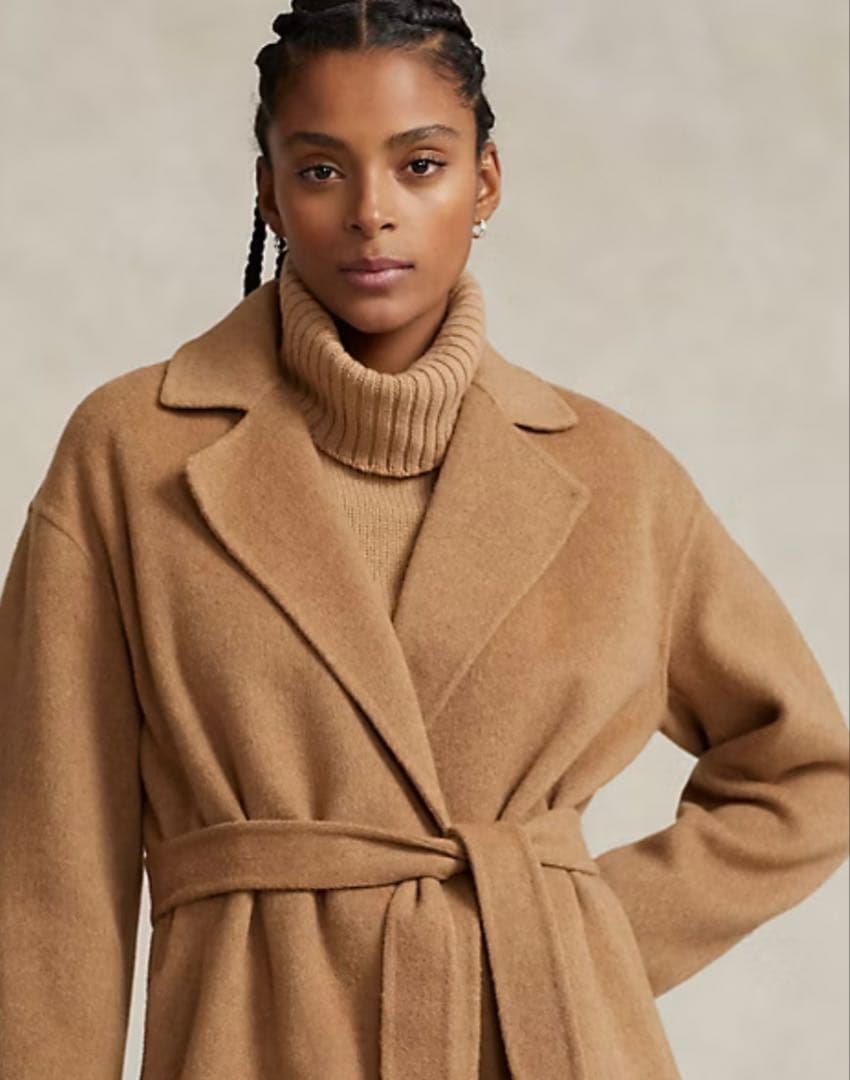 ポロラルフローレン ウールカシミヤブレンド ラップ コート