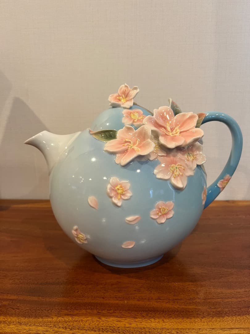 【美品】フランツ　FRANZ　ティーポット　桜 桜が舞う〜耐熱ガラスのティーセット〜 ポット・急須 ❤︎Blanche