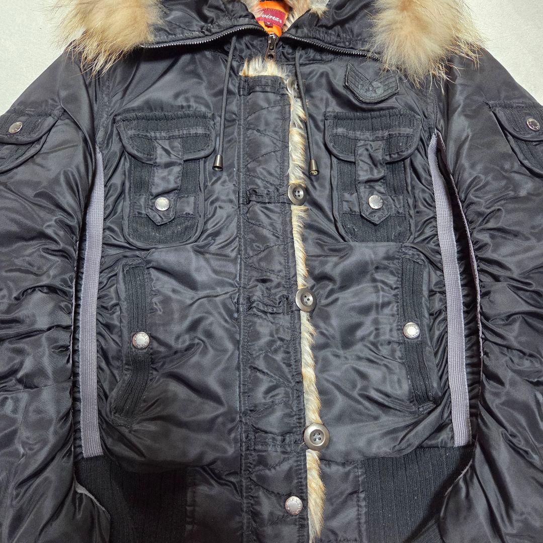 AVIREX N-2Bジャケット ミリタリージャケット y2k ラクーンファー