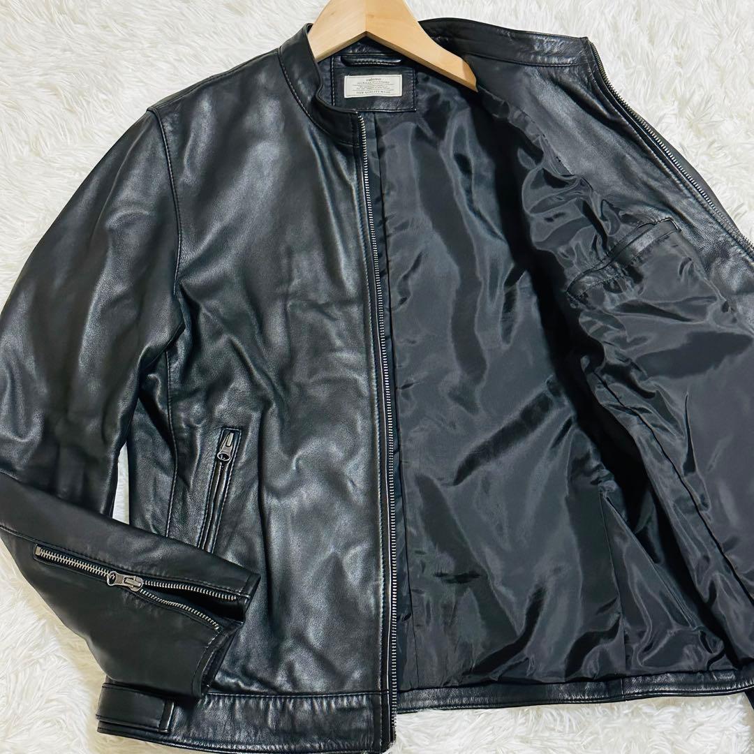 美品 希少L ジャーナルスタンダード ラムレザー シングルライダースジャケット 美品 希少L ジャーナルスタンダード ラムレザー セミダブルライダース
