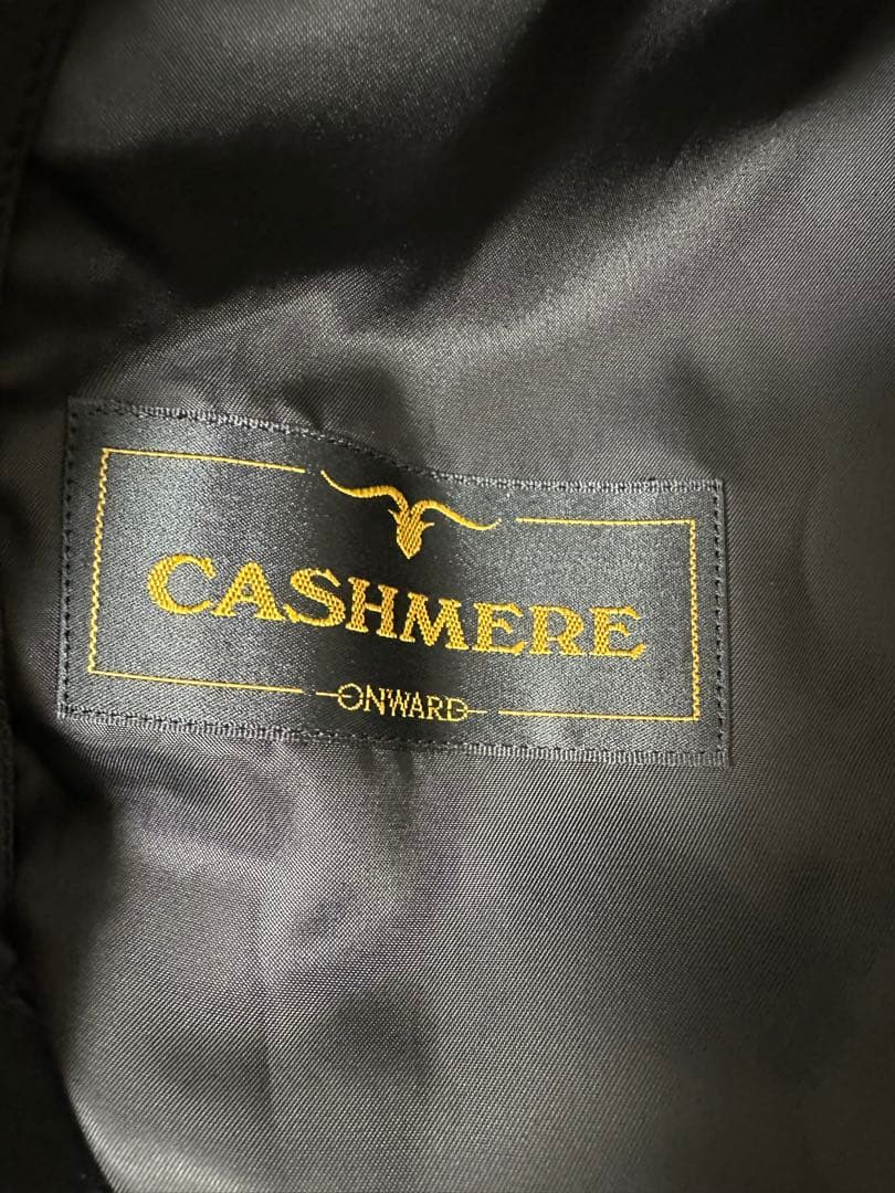 ミス オンワード カシミヤ100% ブラック 黒 ロングコート 比翼仕立て