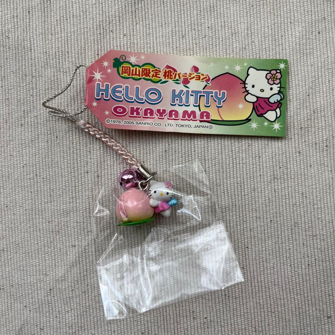 ご当地キティ 岡山限定 4点セット 根付けストラップ キーホルダー