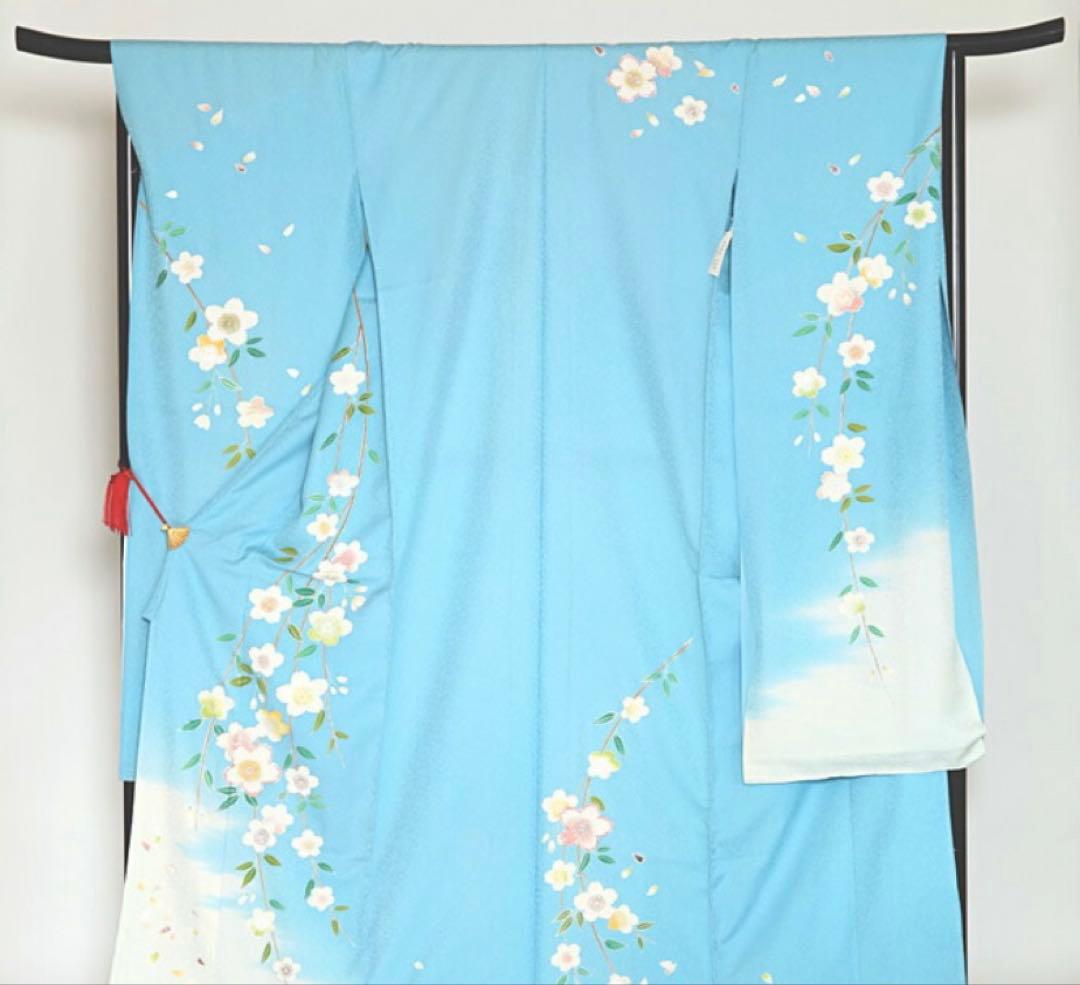 新品未使用 千總 成人式 十三詣り ハーフ成人式 水色 振袖 フルセット