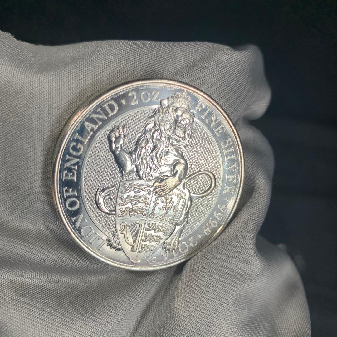 純銀貨 2オンス クイーンズビースト 2016 ライオン・イングランド M1