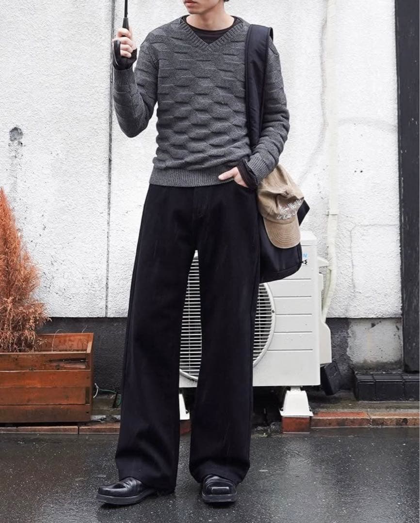 00s RAF by RAF SIMONS V-neck 3D sweater