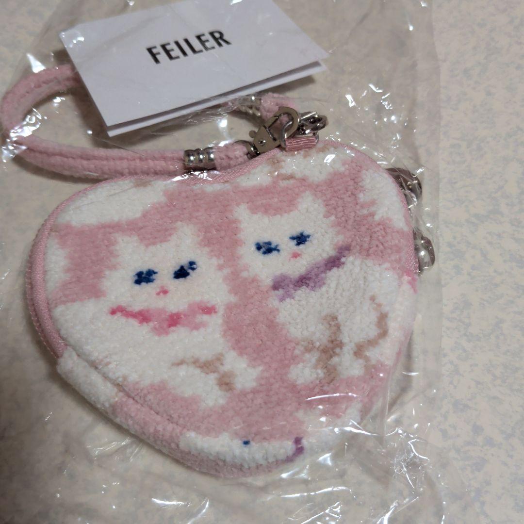 フェイラー モフモフネコチャン ハート型ポーチ - メルカリ