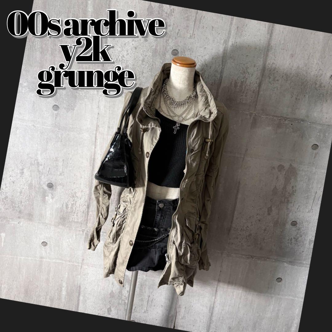 00s ミリタリージャケット シャーリング 平成ギャル goa系 ギミックy2k