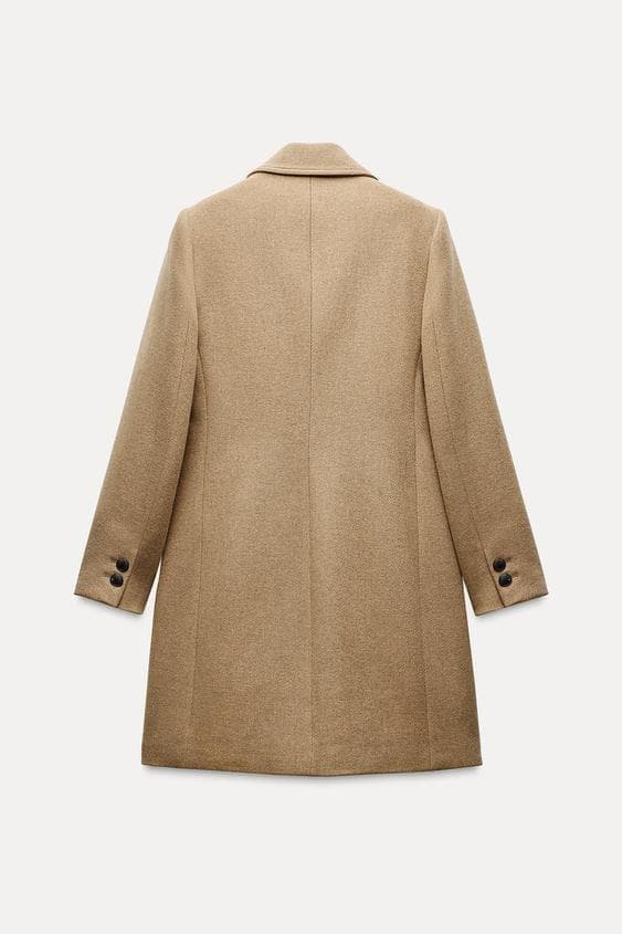 ZARA ウールブレンド ダブルブレスト コート S - メルカリ