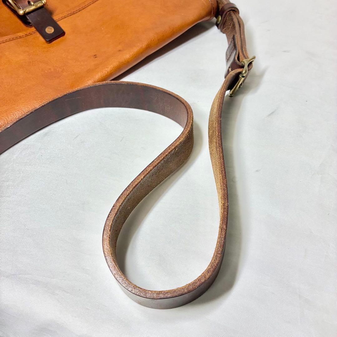 人気】 スロウ ルボーノ ショルダーバッグ 栃木レザー ヌメ革 キャメル