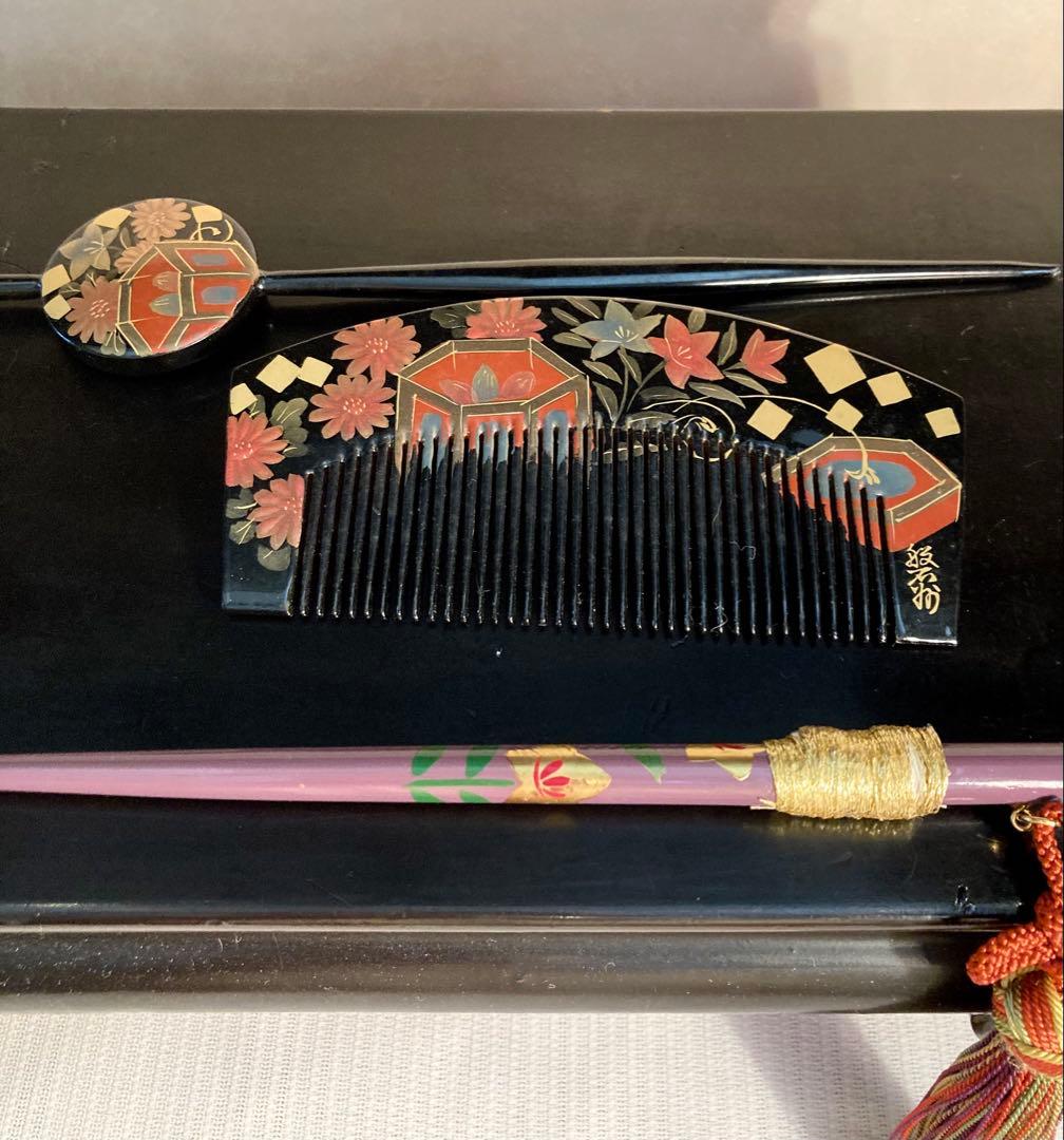 専用 七五三 成人式 桔梗花簪 櫛平打ち簪 Uピン簪 後挿し 水引