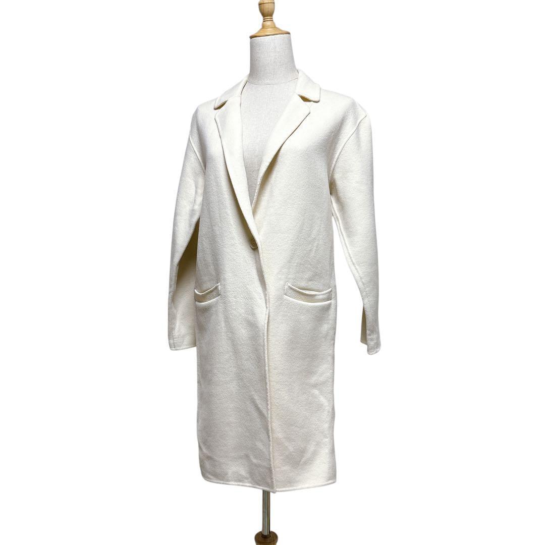 Theory セオリー【P】ロングコート 白 カシミヤ混 美品 アウター S