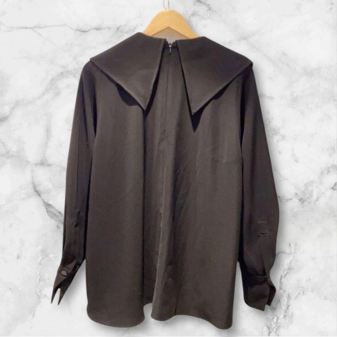 ENFOLD エンフォルドPEツイル プリーツプルオーバー ブラック 38