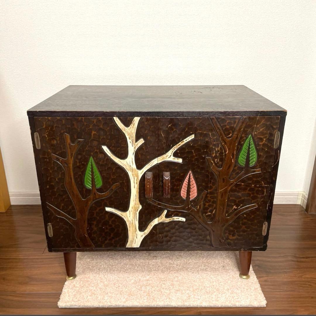 【レトロ】キャビネット　レコードケース　棚　テレビ台 楽天市場】レコードラック 幅80cm レコード収納 ディスプレイラック 2