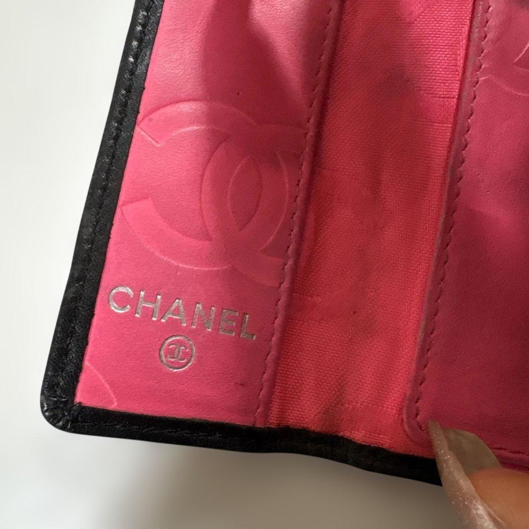 CHANEL ブラック キーケース カンボンライン ピンク - メルカリ
