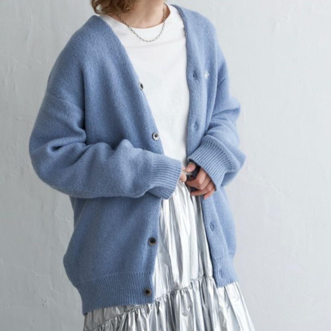 ライトブルー Vネック カーディガン - メルカリ