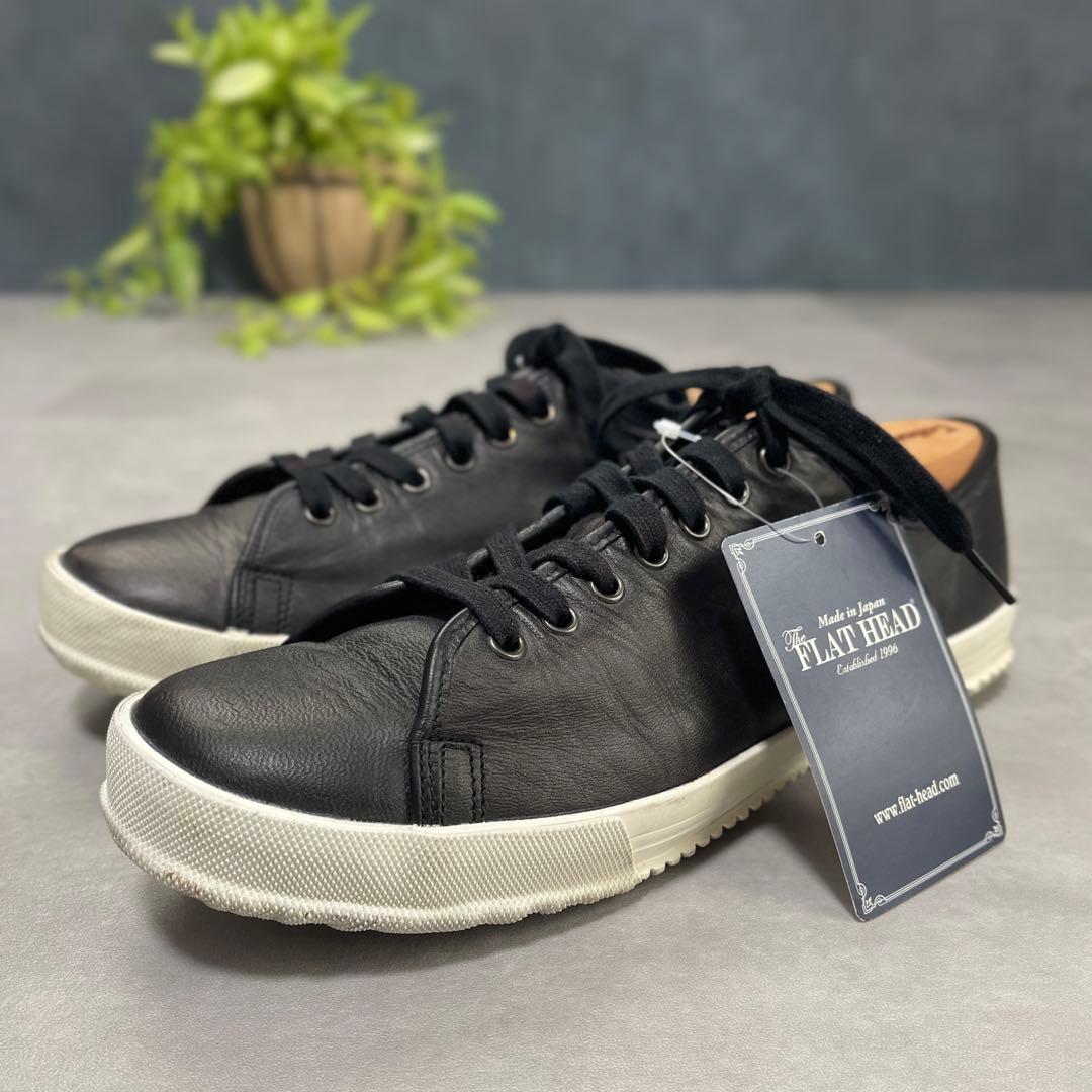 THE FLAT HEAD レザースニーカー 茶芯 ローカット 黒 26cm相当 - メルカリ