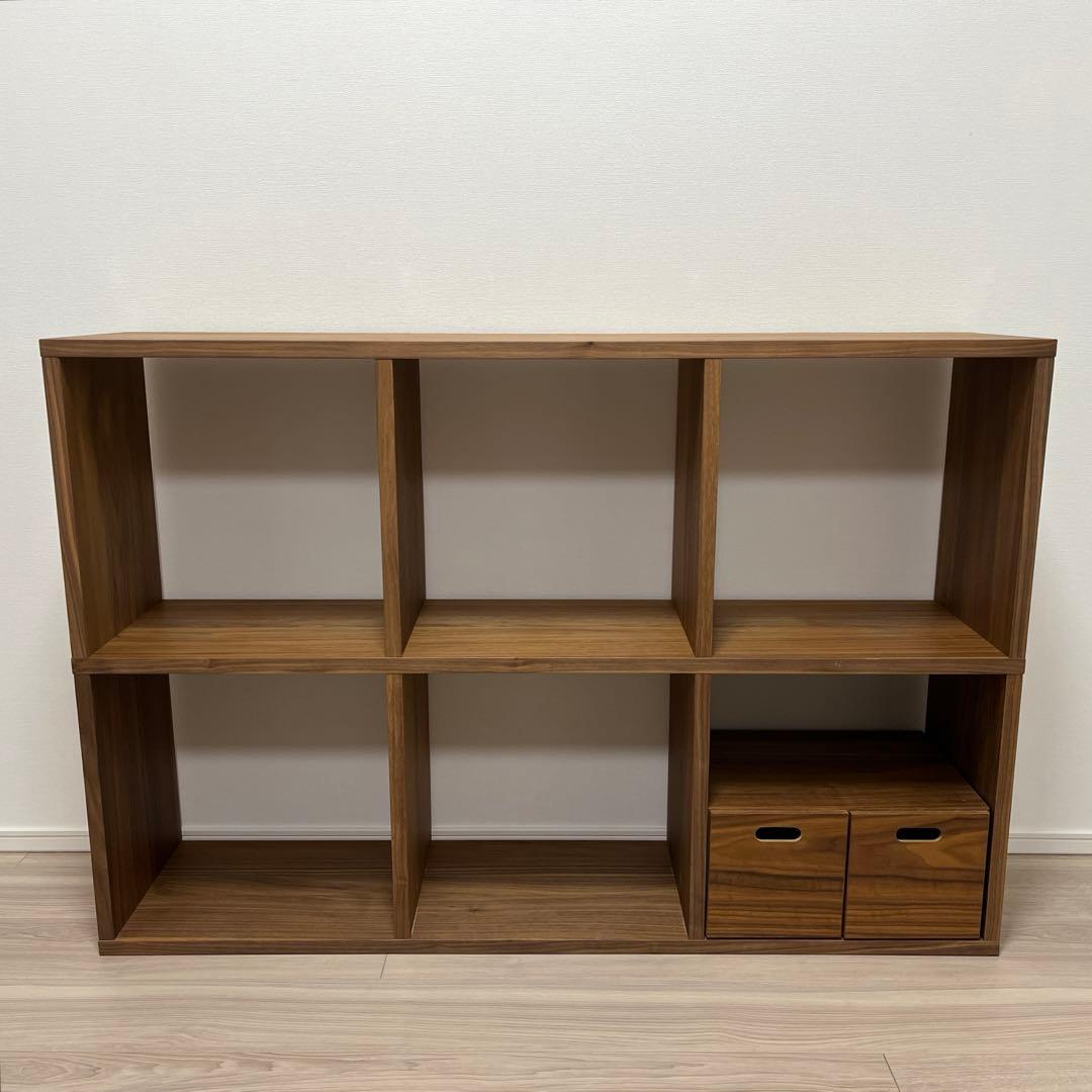 無印良品】スタッキングシェルフセット・3段×2列・ウォールナット材