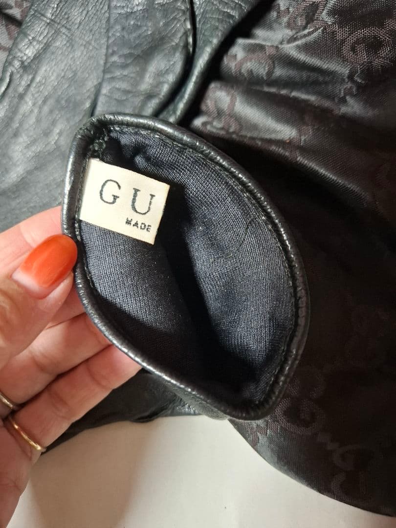 GUCCI オールドグッチ ハラコ レザーグローブ 手袋 ブラック GGロゴ