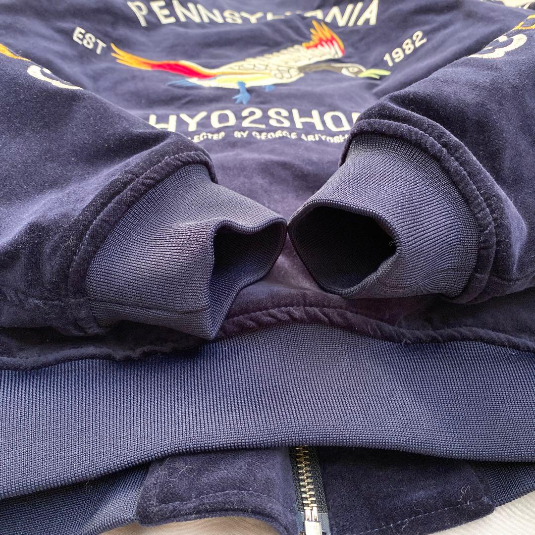 hyo-hyo スーベニアジャケット スカジャン ベルベット ネイビー 刺繍