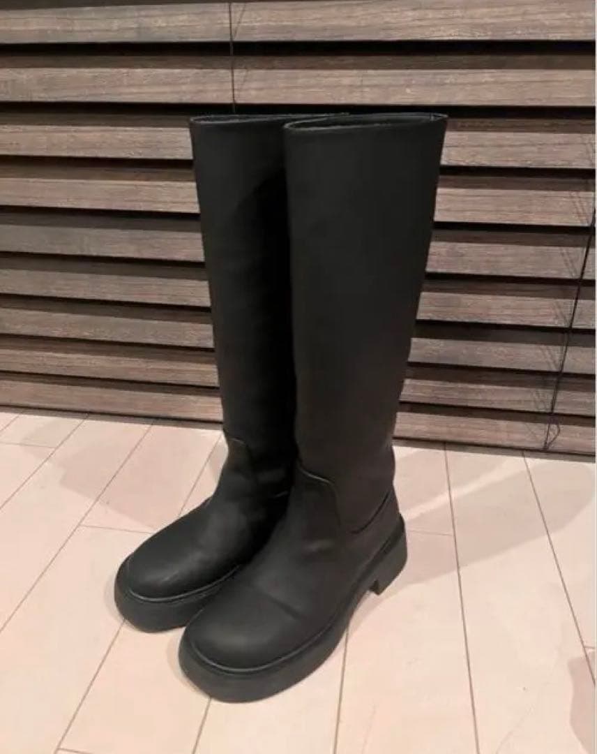 todayful Platform Long Boots ロングブーツ 黒 - メルカリ