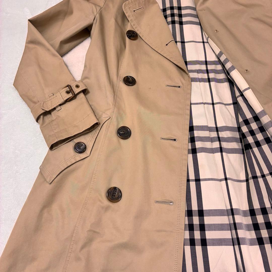 バーバリーブルーレーベル トレンチコート ノバチェック ベージュ 38 M