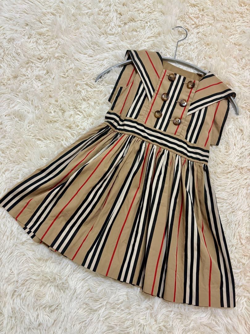 美品　バーバリー　4y104cm ノースリーブワンピース BURBERRY（バーバリー） シャツワンピース ノースリーブ ミモレ ロング