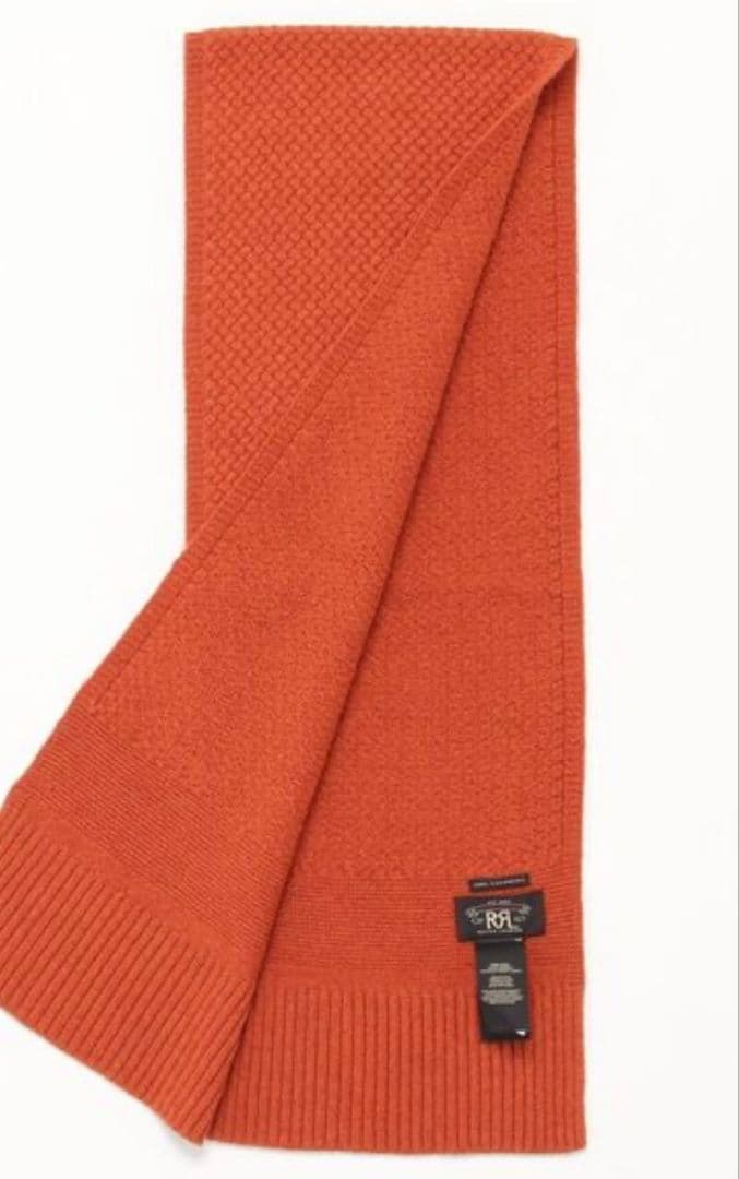 RRL バスケットウィーブカシミヤ マフラー ダブルアールエル オレンジ