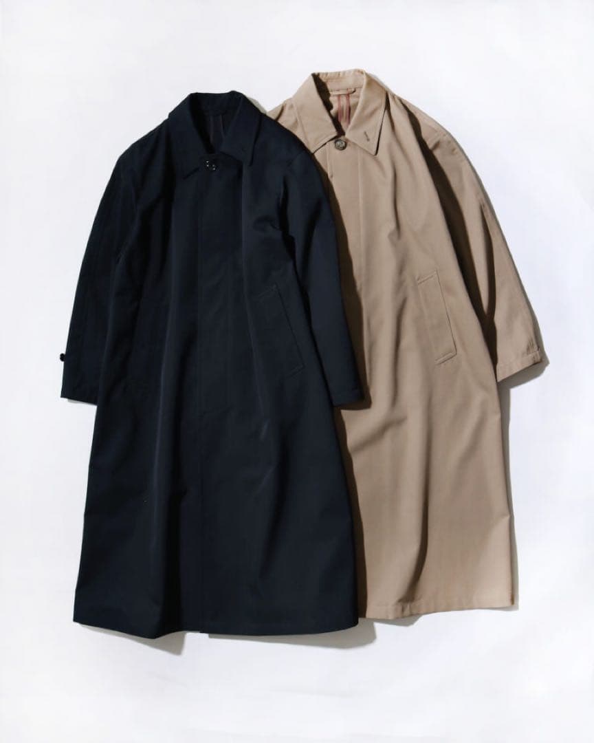 USED】MBハイエンド尾州ウールステンカラーコート ブラック Mサイズ