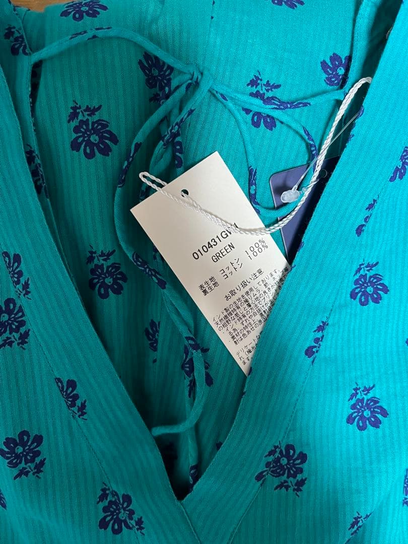 タグ付新品】ヌキテパ コットンドビーストライプフラワープリント