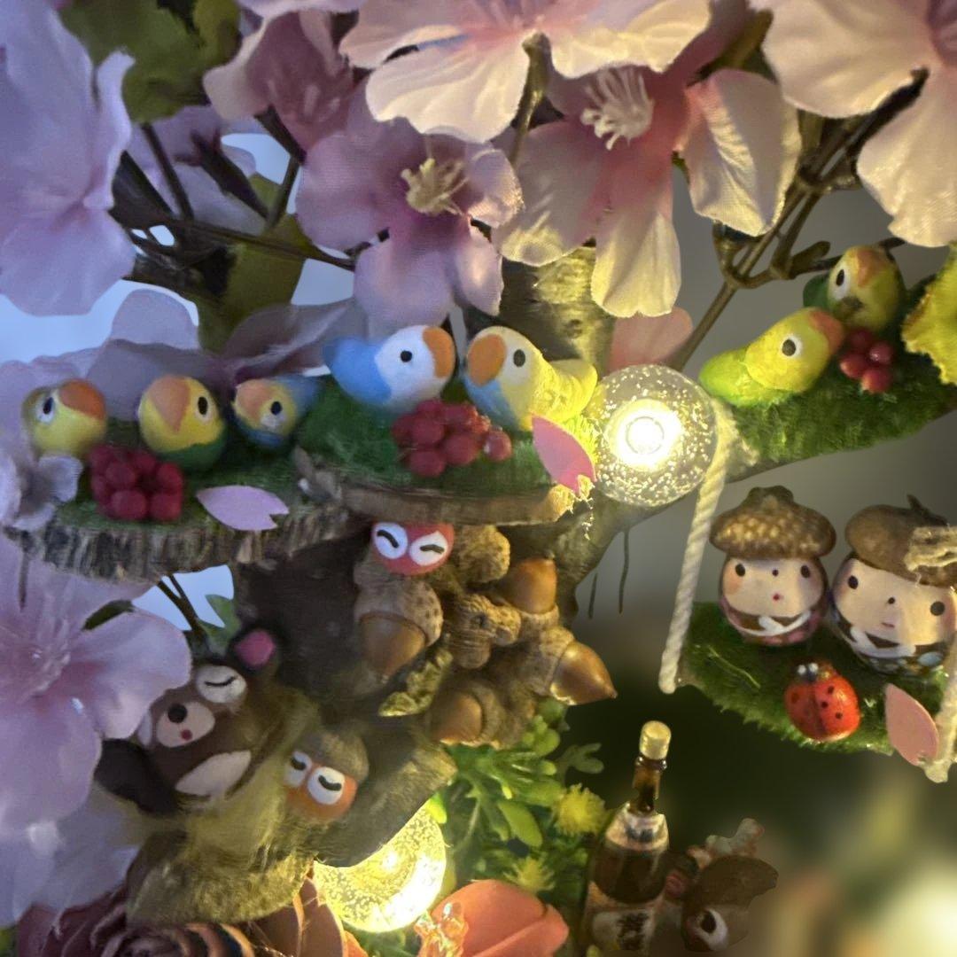 どんぐりアート♡春らんまん皆んなで仲良くお花見BIGオブジェ♡ - メルカリ