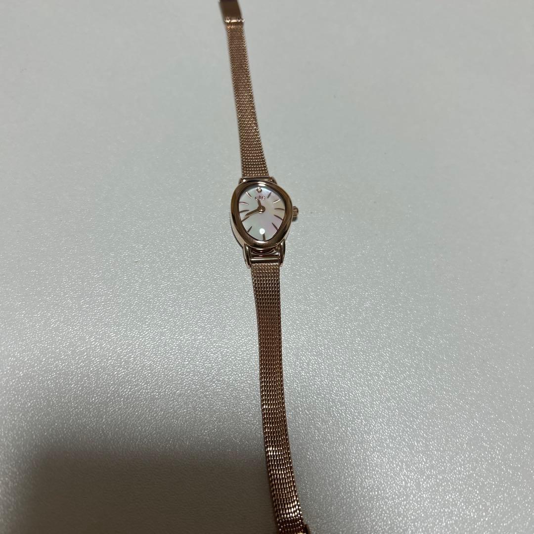 eteダイヤモンドジェムフェイス メッシュ ベルト ウォッチ☆美品