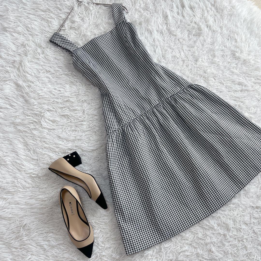 美品 ルネ TISSUE ノースリーブワンピース フィット&フレア Aライン