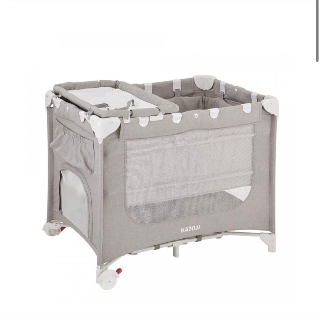 ！引き取り限定！　KATOJI ベビーベッド カトージ（KATOJI） ベビーベッド 折りたたみ ベッド ミニ ホワイト