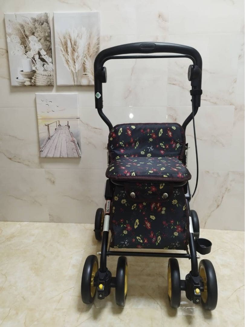 シルバーカー 【幸和製作所】 ルーティ　花柄 楽天市場】シルバーカー ミドルタイプ ルーティS コンパクト 座れる 幸