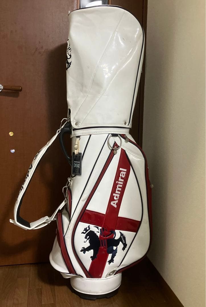Admiral キャディバッグ ホワイト/レッド アドミラル ゴルフ（Admiral GOLF）（メンズ）ゴルフ カート式