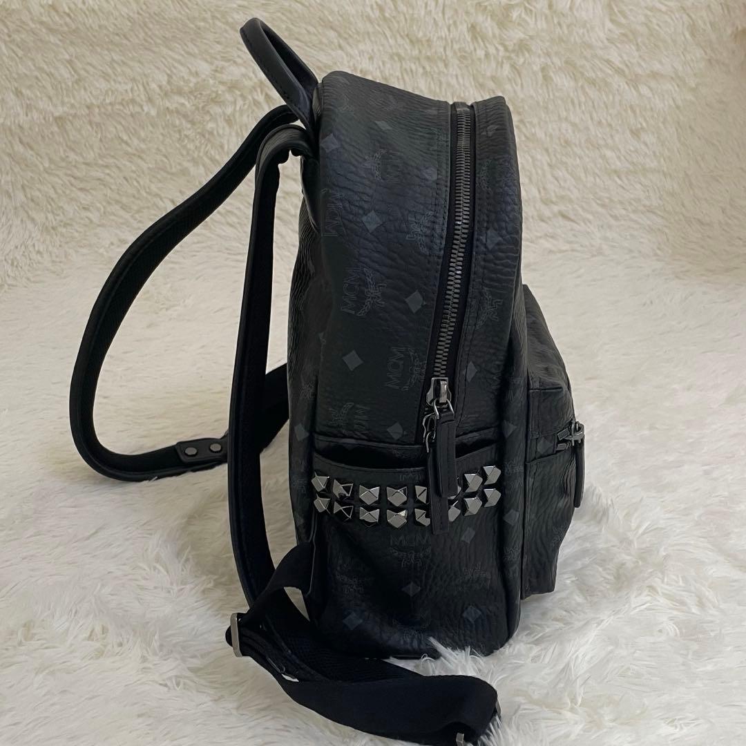 美品 MCM バックパック リュック ヴィセトス スタッズ レザー ブラック