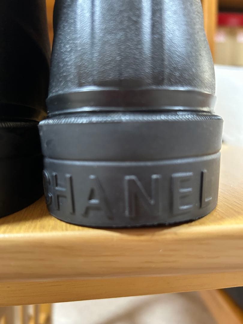 レインブーツ ブラック 白いココマークがアクセント 24cm 表記サイズ37