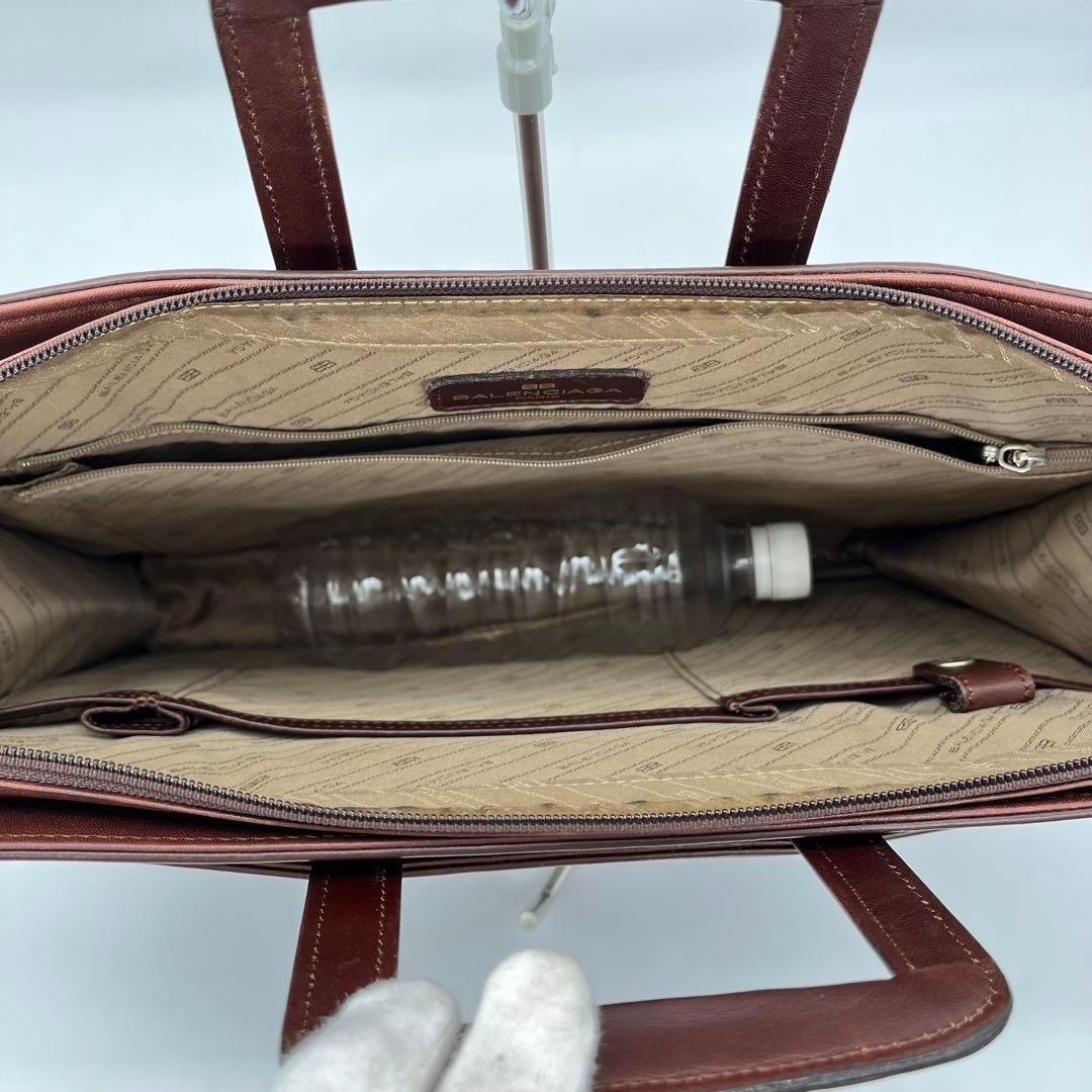 バレンシアガ ハンドバッグ ビジネスバッグ ロゴ型押し レザー 茶色 A4