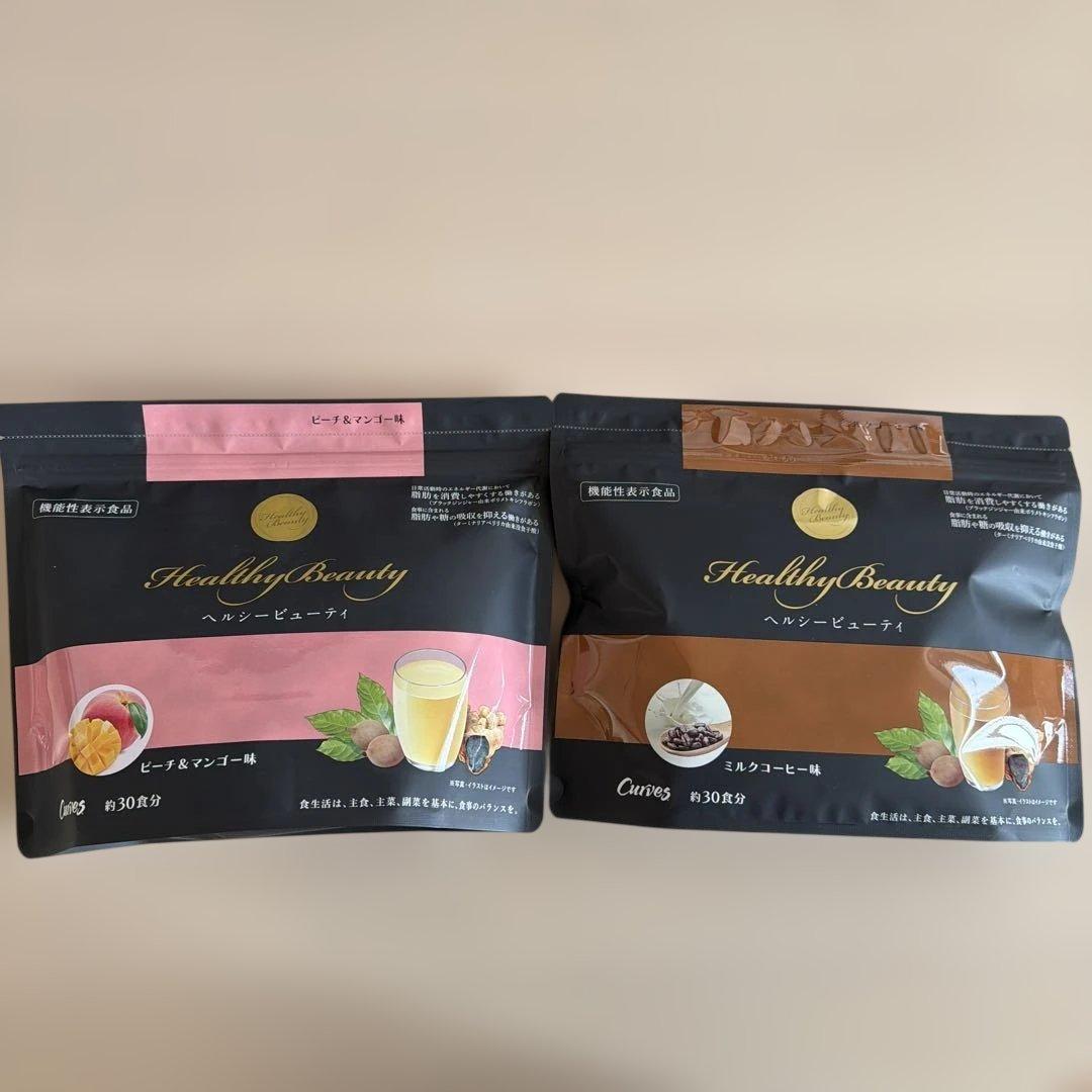 カーブス ヘルシービューティー ピーチ&マンゴー味 ミルクコーヒー味 2