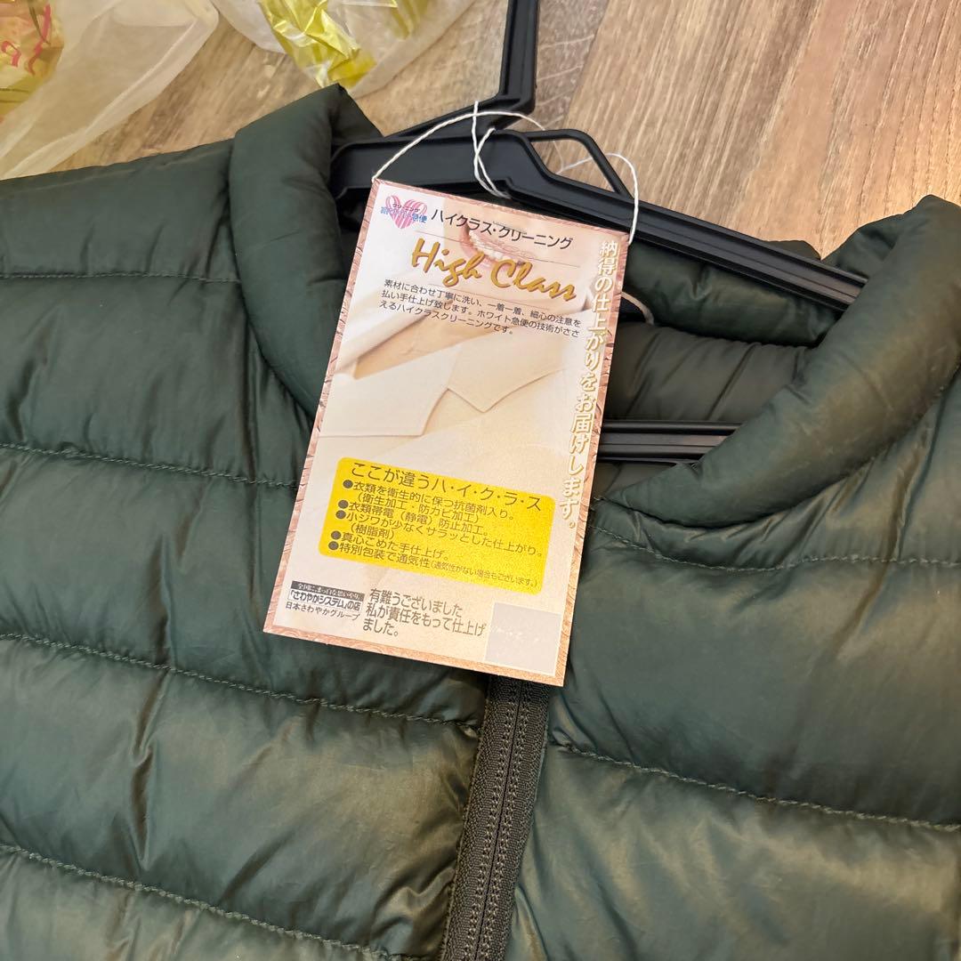 ピレネックス 38サイズ軽量ダウンジャケット オリーブグリーン 収納袋