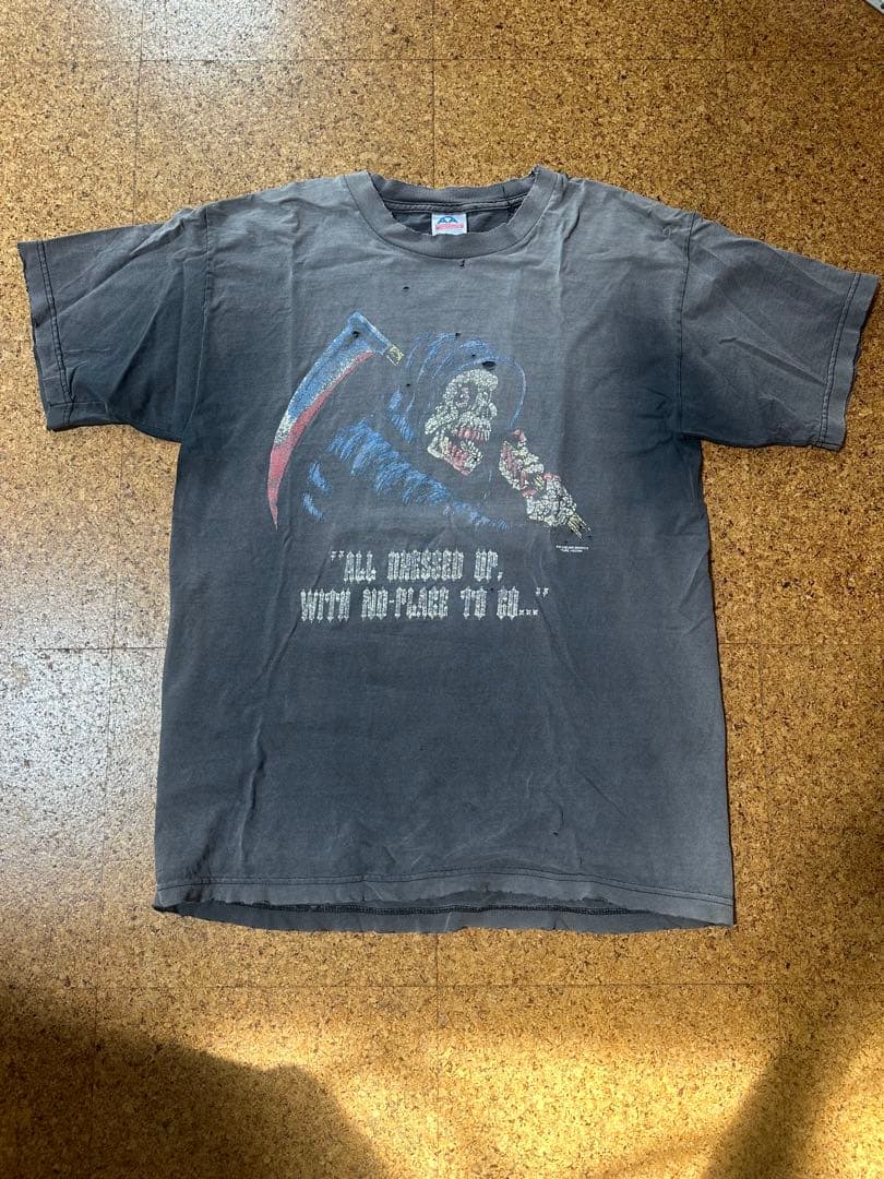 G*J様 バンドt ロックt 鬼フェード　90's 93年　ゾンビ　ダークグレー 中古・古着通販】バンドロングスリーブTシャツ (バンドロングスリーブT