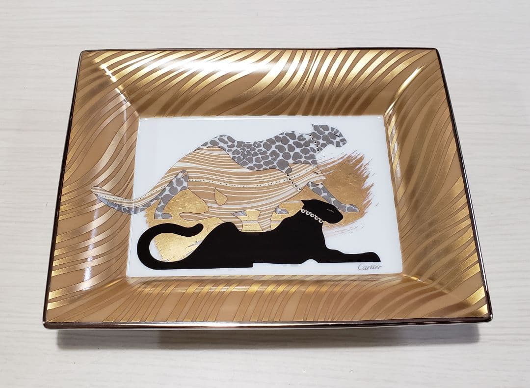 Cartier カルティエ プレート パンサー 皿 小物入 ポーセリン トレー Cartier カルティエ プレート パンサー 皿 小物入 ポーセリン トレー