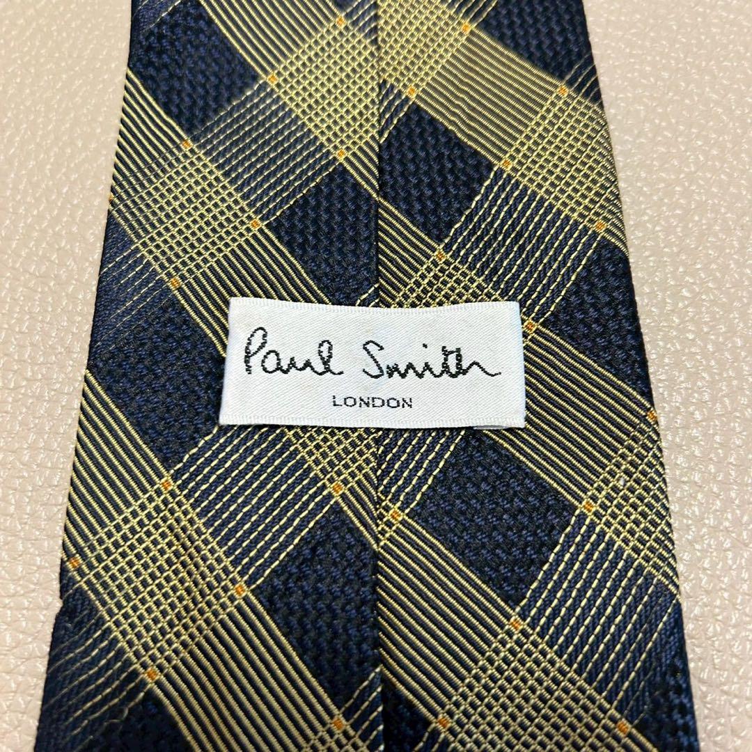 ポールスミス ネクタイ ストライプ ビジネス スーツ ネイビー ハイ