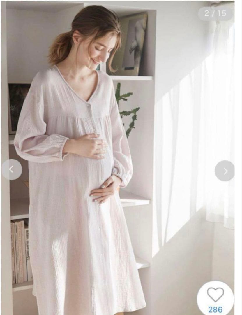 ジェラートピケ マタニティガーゼワンピース カラー：ミント - メルカリ