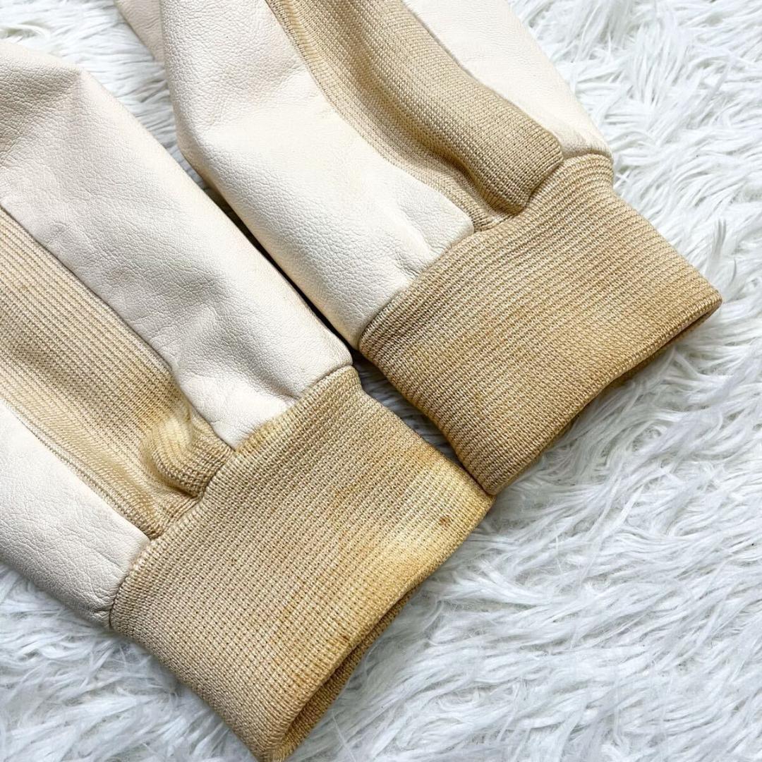 希少色 エンポリオアルマーニ レザージャケット 切替 黒タグ ダブル