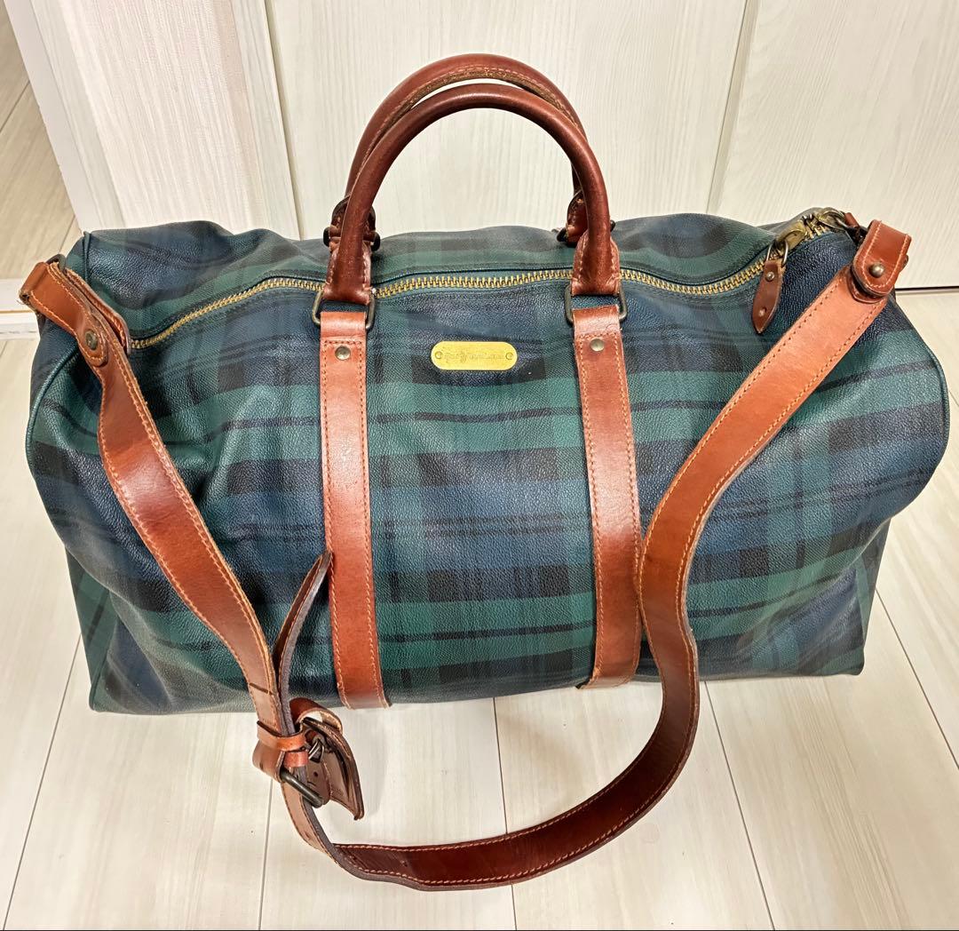 H】希少✨ポロ ラルフローレン ボストンバック 大容量 チェック柄