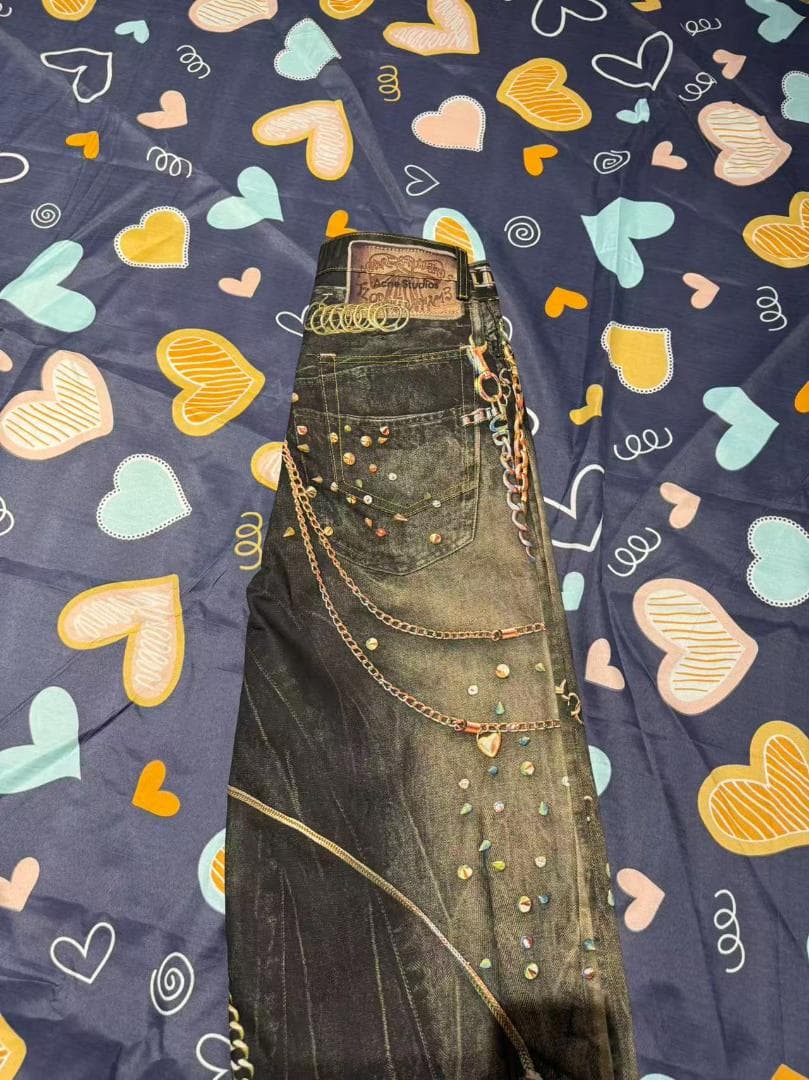 Acne Studios 馬年限定 チェーン柄ジッパーパンツ Sサイズ - メルカリ