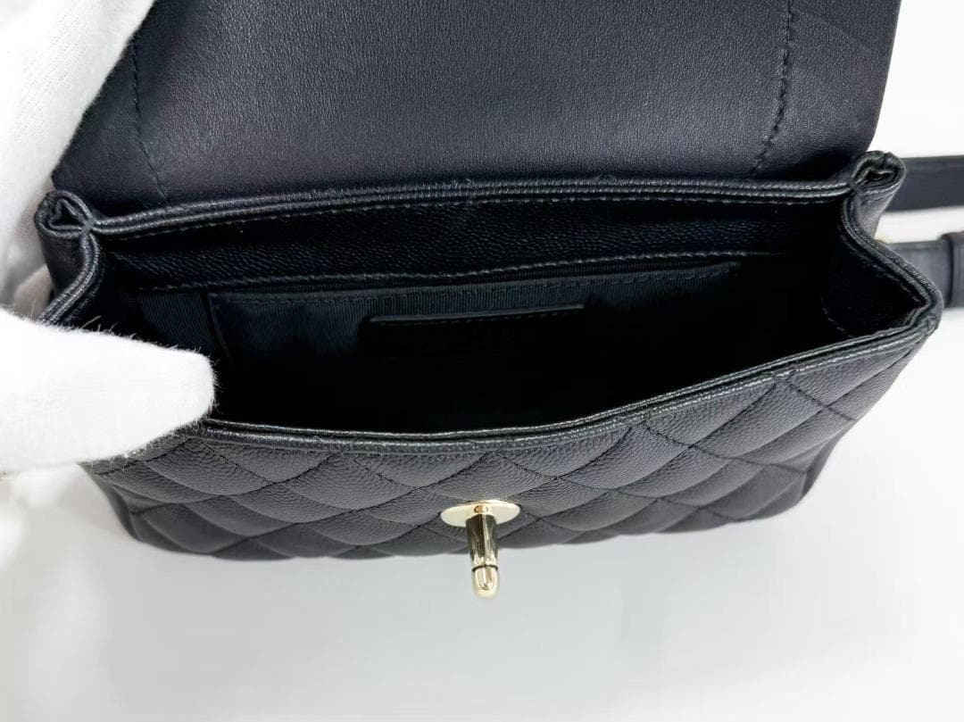 未使用/着画追加CHANEL/シャネル/キャビア/黒/ ウエストバッグ/ポーチ