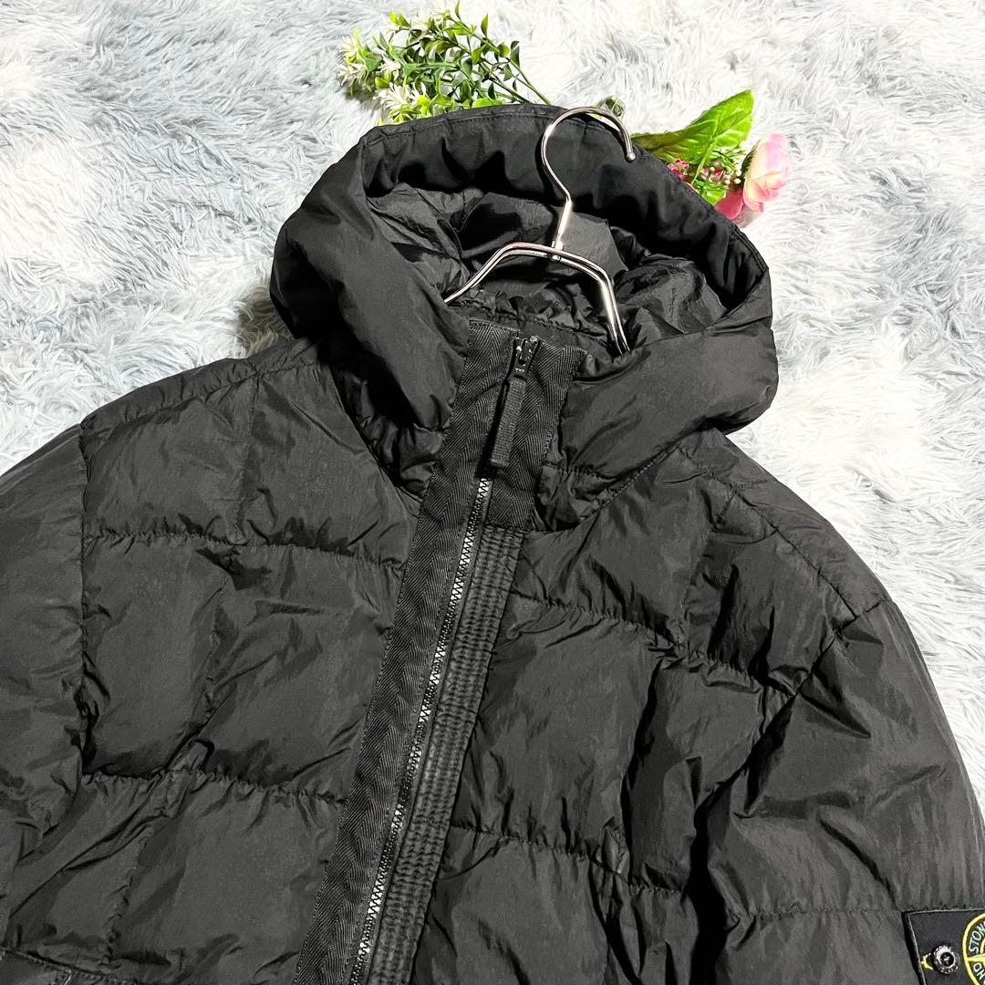 人気サイズ ストーンアイランド ダウンジャケット ガーメントダイ 黒 L