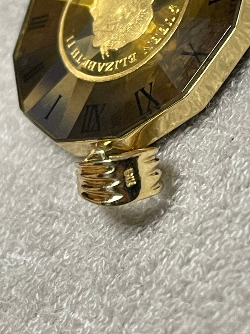 18k/24k 8.7g ガラス付きエリザベス/馬のペンダントトップ